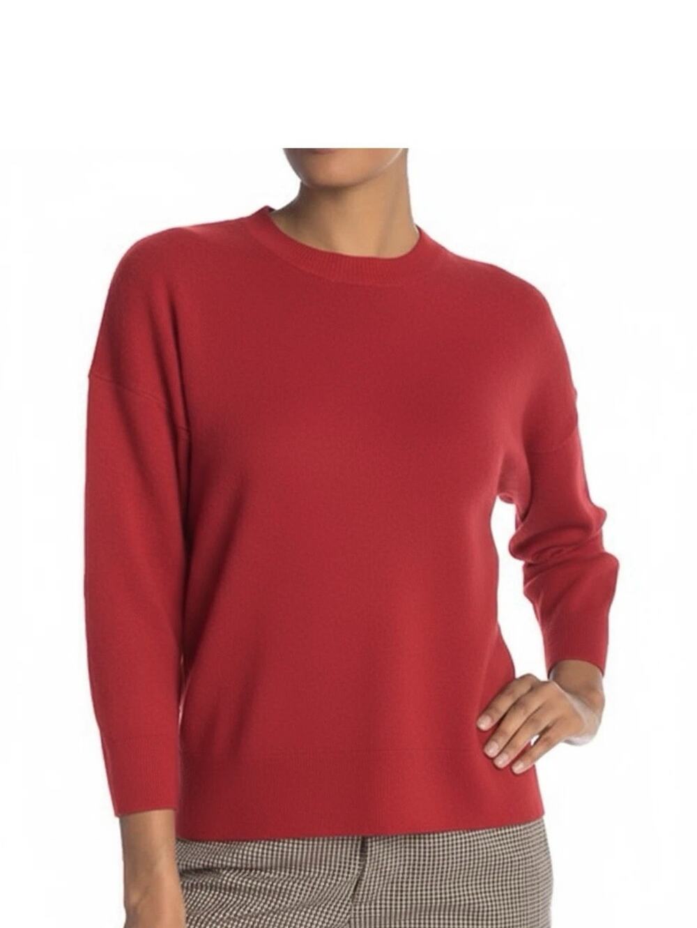 J.Crew 100% Cashmere Sweater Women’s Cherry Red Crewneck Size M